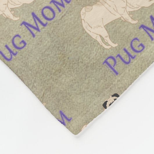 Mops Mama Muster Erdgeschoss Hintergrund Fleecedecke (Ecke)