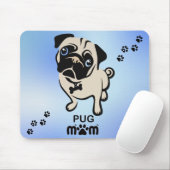 Mops Mama Paw Print Mousepad (Mit Mouse)