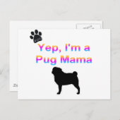 Mops Mama Postkarte (Vorne/Hinten)