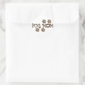 Mops Mama Runder Aufkleber (Tasche)