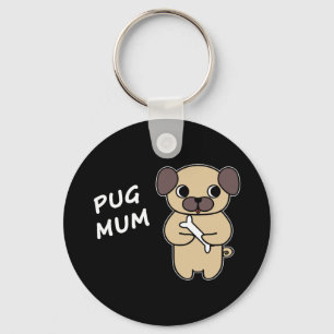 Mops-Mama - Schwarz Schlüsselanhänger