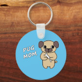 MOPS MAMA - Sky Blue Schlüsselanhänger (Vorderseite)