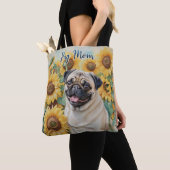 Mops Mama Sonnenblumen Umfassende Drucktasche Tasche (Von Nahem)