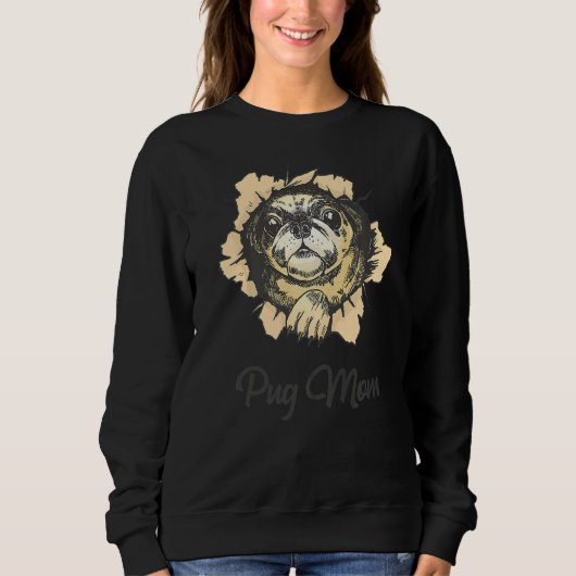 Mops-Mama Sweatshirt (Vorderseite)
