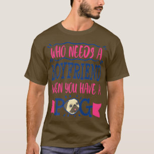 Mops Mama Valentinstag Single T-Shirt