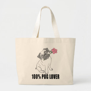 Mops-Mama Welpen Hund Papa Welpen Hunde Liebhaber Jumbo Stoffbeutel