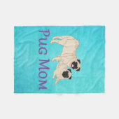 Mops Mama Zwei Fawn Möpsen Hund Lover Fleecedecke (Vorderseite (Horizontal))