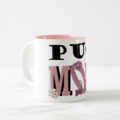 Mops MAMA Zweifarbige Tasse (Vorderseite Links)