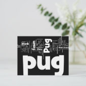 Mops mashup.png postkarte (Stehend Vorderseite)