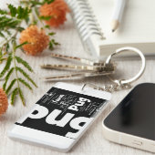 Mops mashup.png schlüsselanhänger (Vorderseite rechts)