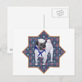 Mops-Matrose Postkarte (Vorne/Hinten)