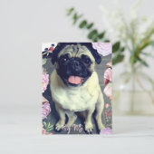 Mops Me - Happy Mops Postkarte (Stehend Vorderseite)