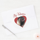 Mops Mein Valentine - Aufkleber (Umschlag)