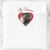 Mops Mein Valentine - Aufkleber (Tasche)
