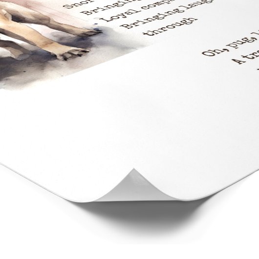 Mops Melodie des Glücks Poster (Ecke)