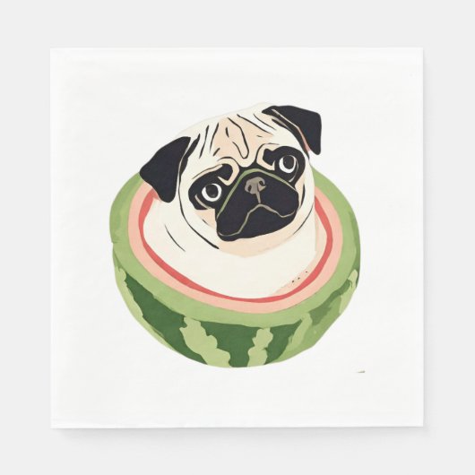 Mops Melon Classic T - Shirt Serviette (Vorderseite)