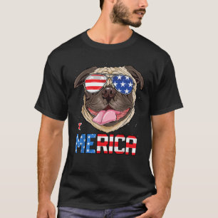 Mops Merica 4. Juli Männer Kinder Jungen Mädchen H T-Shirt