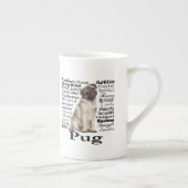Mops-Merkmale Knochen-China-Tasse Porzellantasse (Rechts)