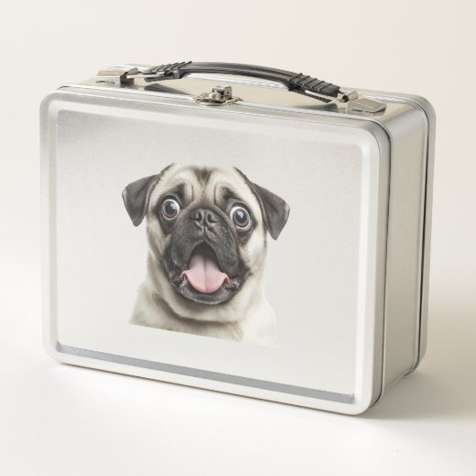 Mops Metall Brotdose (Vorderseite)