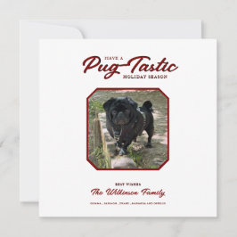 Mops Minimalistisch Weihnachtskarte Feiertagskarte