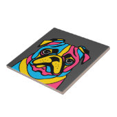 Mops mit 3 Tönen Fliese (Seite)