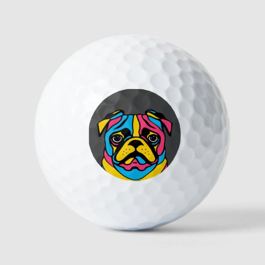 Mops mit 3 Tönen Golfball (Vorderseite)