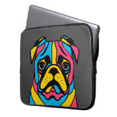 Mops mit 3 Tönen Laptopschutzhülle (Vorderseite Links)