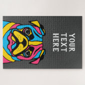 Mops mit 3 Tönen Puzzle (Horizontal)