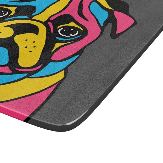 Mops mit 3 Tönen Schneidebrett (Ecke)