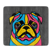 Mops mit 3 Tönen Schneidebrett (Vorderseite)