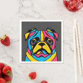 Mops mit 3 Tönen Serviette (Beispiel)