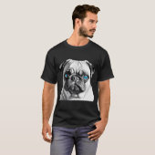 Mops mit blauen Augen T-Shirt (Vorne ganz)