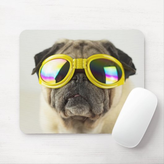Mops mit Brille Mousepad (Mit Mouse)