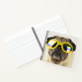 Mops mit Brille Notizblock (Innenseite)