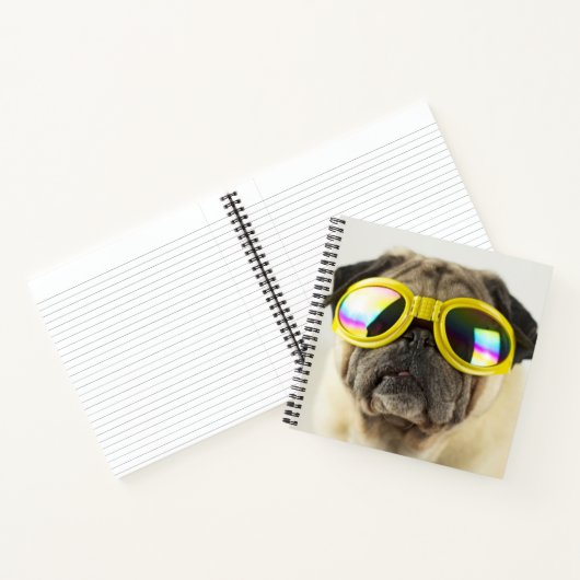 Mops mit Brille Notizblock (Innenseite)