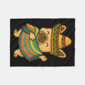 Mops mit Cinco de Mayo-Geste Fleecedecke (Vorderseite (Horizontal))
