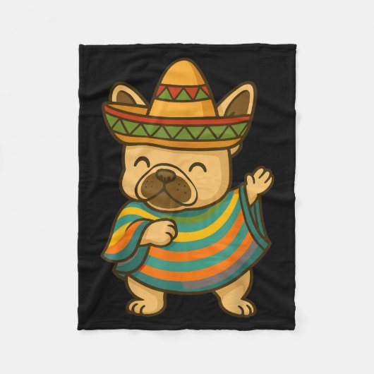 Mops mit Cinco de Mayo-Geste Fleecedecke (Vorderseite)