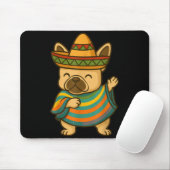 Mops mit Cinco de Mayo-Geste  Mousepad (Mit Mouse)