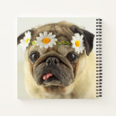 Mops mit Daisy Crown Notizblock (Rückseite)