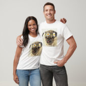 Mops mit Daisy Crown T-Shirt (Unisex)
