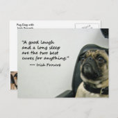 Mops mit der irischen Postkarte (Vorne/Hinten)