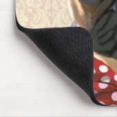 Mops mit der Krawatte "Rot und Weiß" Mousepad (Ecke)