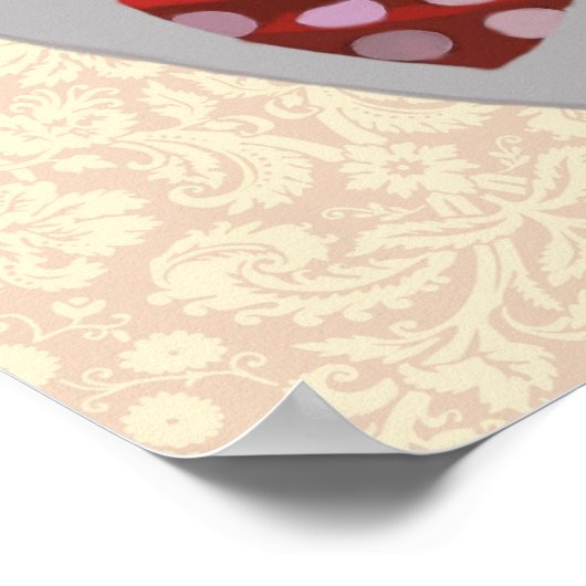 Mops mit der Krawatte "Rot und Weiß" Poster (Ecke)