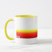 Mops mit der Streifen-Tasse Tasse (Links)