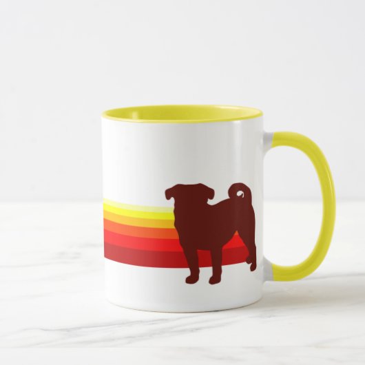 Mops mit der Streifen-Tasse Tasse (Rechts)