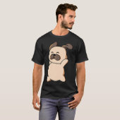 Mops mit einer Pizzascheibe T-Shirt (Vorne ganz)