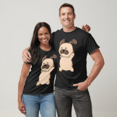 Mops mit einer Pizzascheibe T-Shirt (Unisex)
