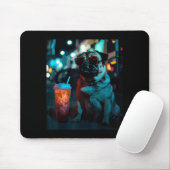 Mops mit Eiskaffee  Mousepad (Mit Mouse)