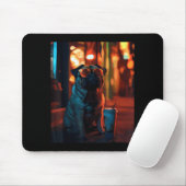 Mops mit Eiskaffee Mousepad (Mit Mouse)