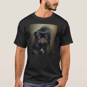 Mops mit Emo Friseur Niedliches Gesicht T-Shirt